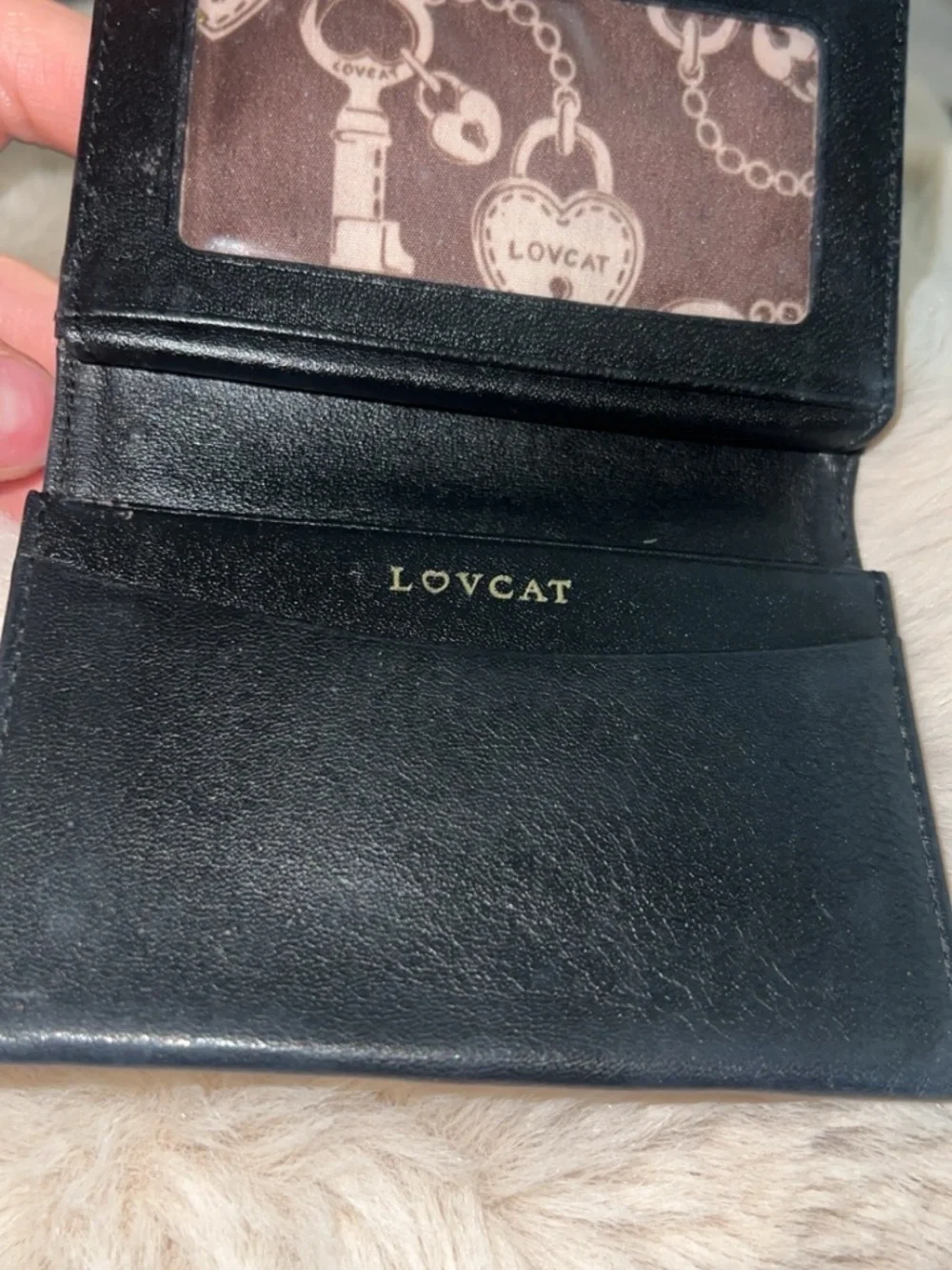 Lovcat Black Leather Women's Wallet with Gold Hardware